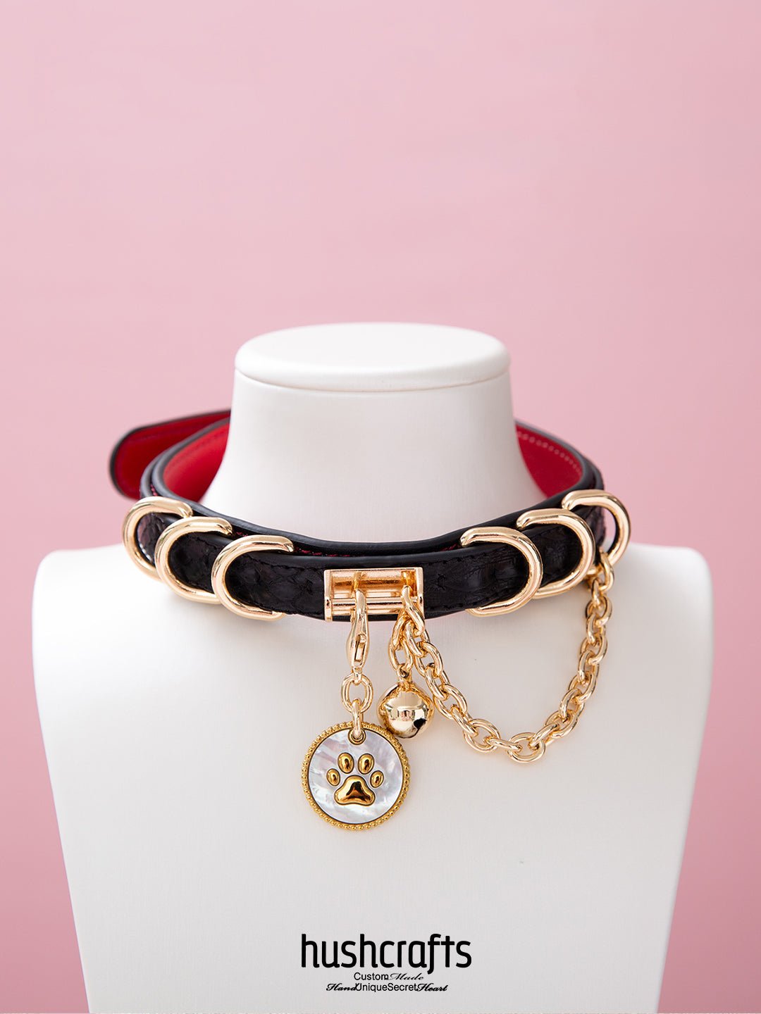 Double - Layer Choker with Paw Tag Pendant - hushcrafts