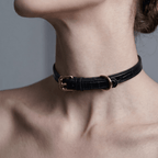 Dual Essence Choker & Bracelet – Crocodile Leather in Black or White | Hushcrafts® - Hushcrafts LLC
