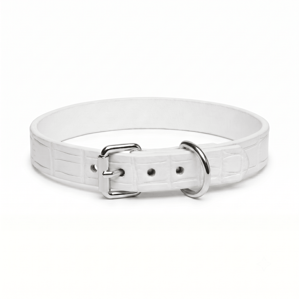 Dual Essence Choker & Bracelet – Crocodile Leather in Black or White | Hushcrafts® - Hushcrafts LLC