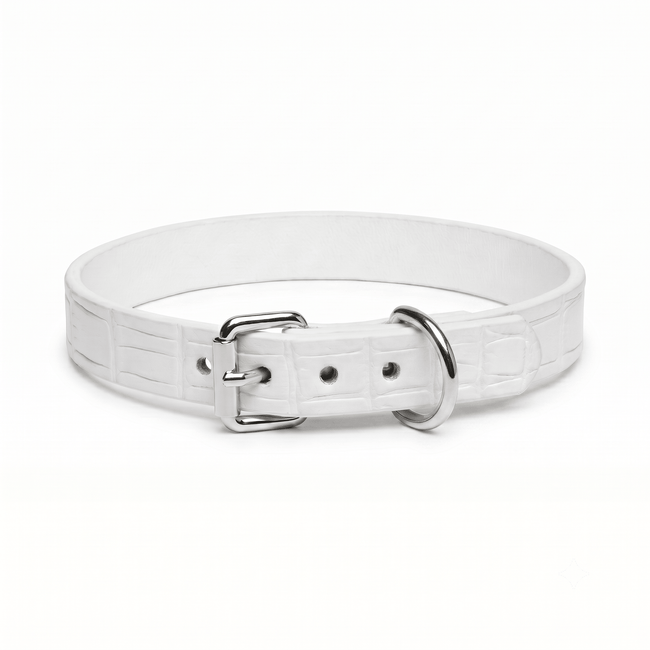 Dual Essence Choker & Bracelet – Crocodile Leather in Black or White | Hushcrafts® - Hushcrafts LLC Hover Image