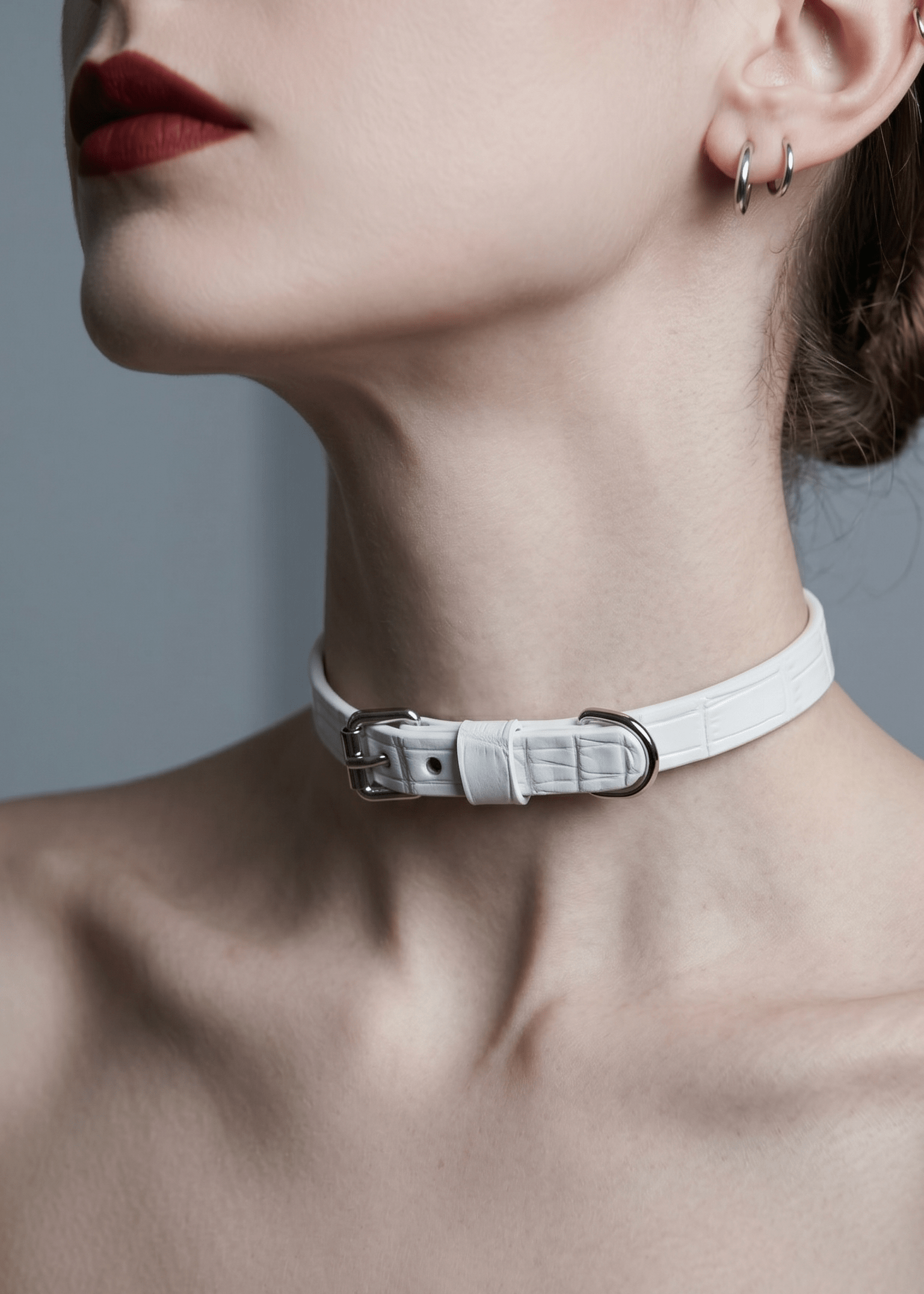 "Dual Essence" Crocodile Leather Choker & Bracelet - Hushcrafts LLC