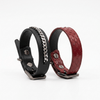 Dual Skin Collar & Cuff Set – Red Python × Black Leather | Hushcrafts® - Hushcrafts LLC