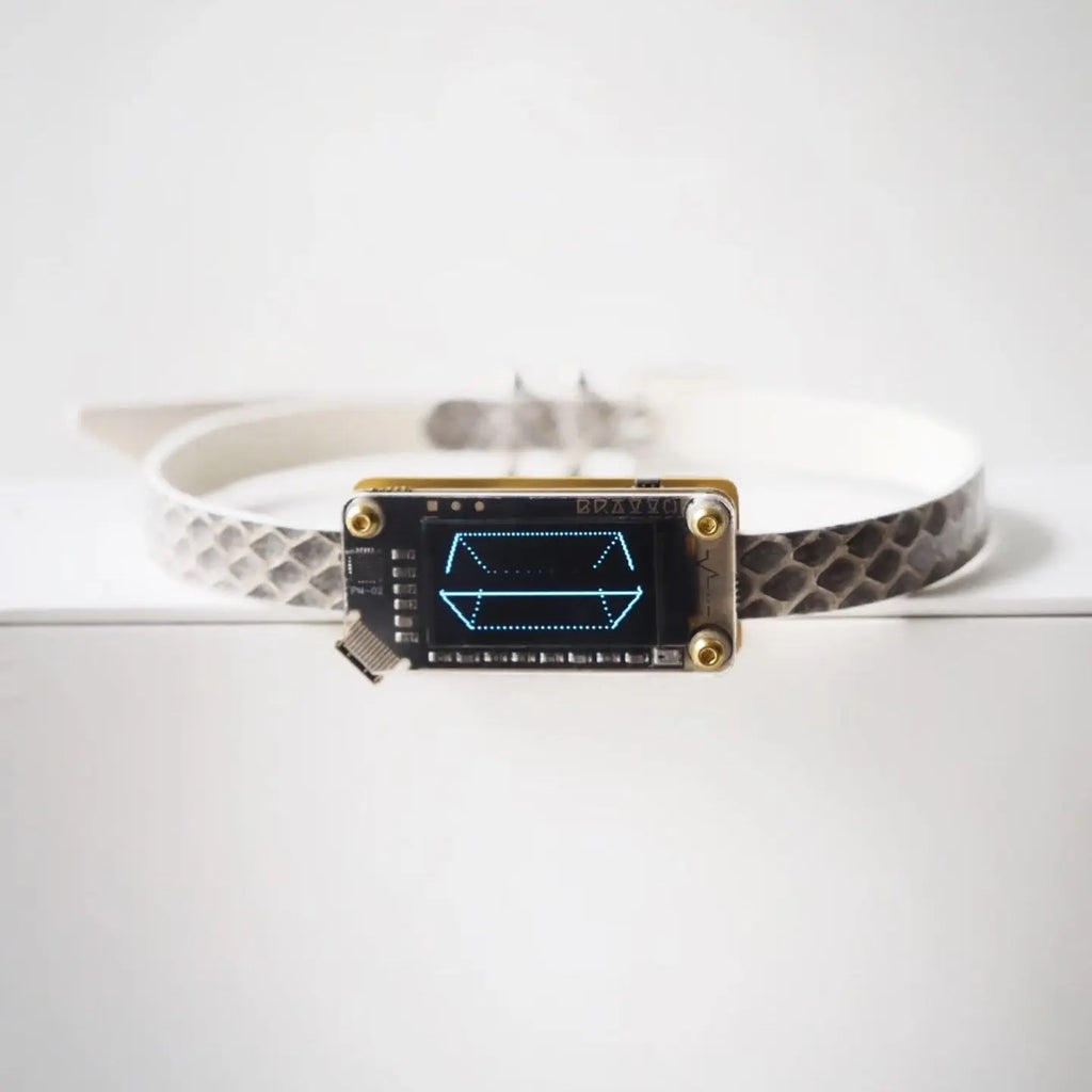 EchoWave II – Snakeskin LED Choker & Bracelet, Custom Engraving | Hushcrafts® - Hushcrafts LLC