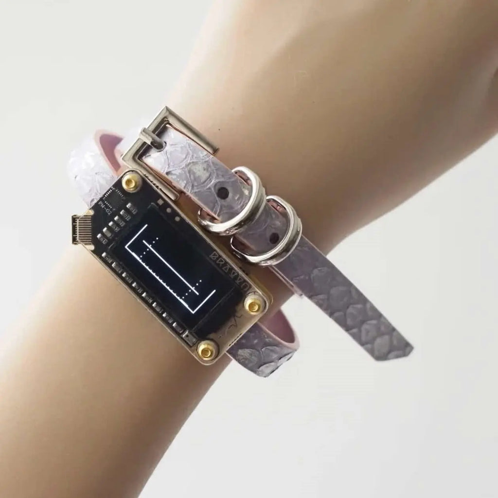 EchoWave II – Snakeskin LED Choker & Bracelet, Custom Engraving | Hushcrafts® - Hushcrafts LLC