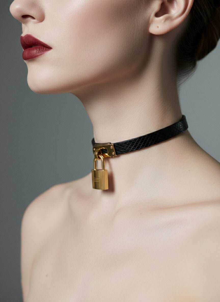 "Enchanted Lock" Choker - Kelly Buckle, Luxury Edition - Hushcrafts LLC