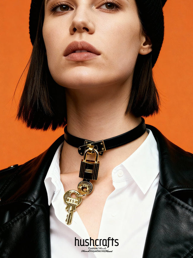 "Enchanted Lock" Choker - Kelly Buckle, Luxury Edition - hushcrafts Hover Image