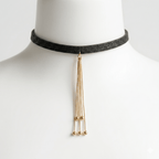 Gilded Void – Gold-Dusted Python Leather Choker with Lambskin Lining | Hushcrafts® - Hushcrafts LLC