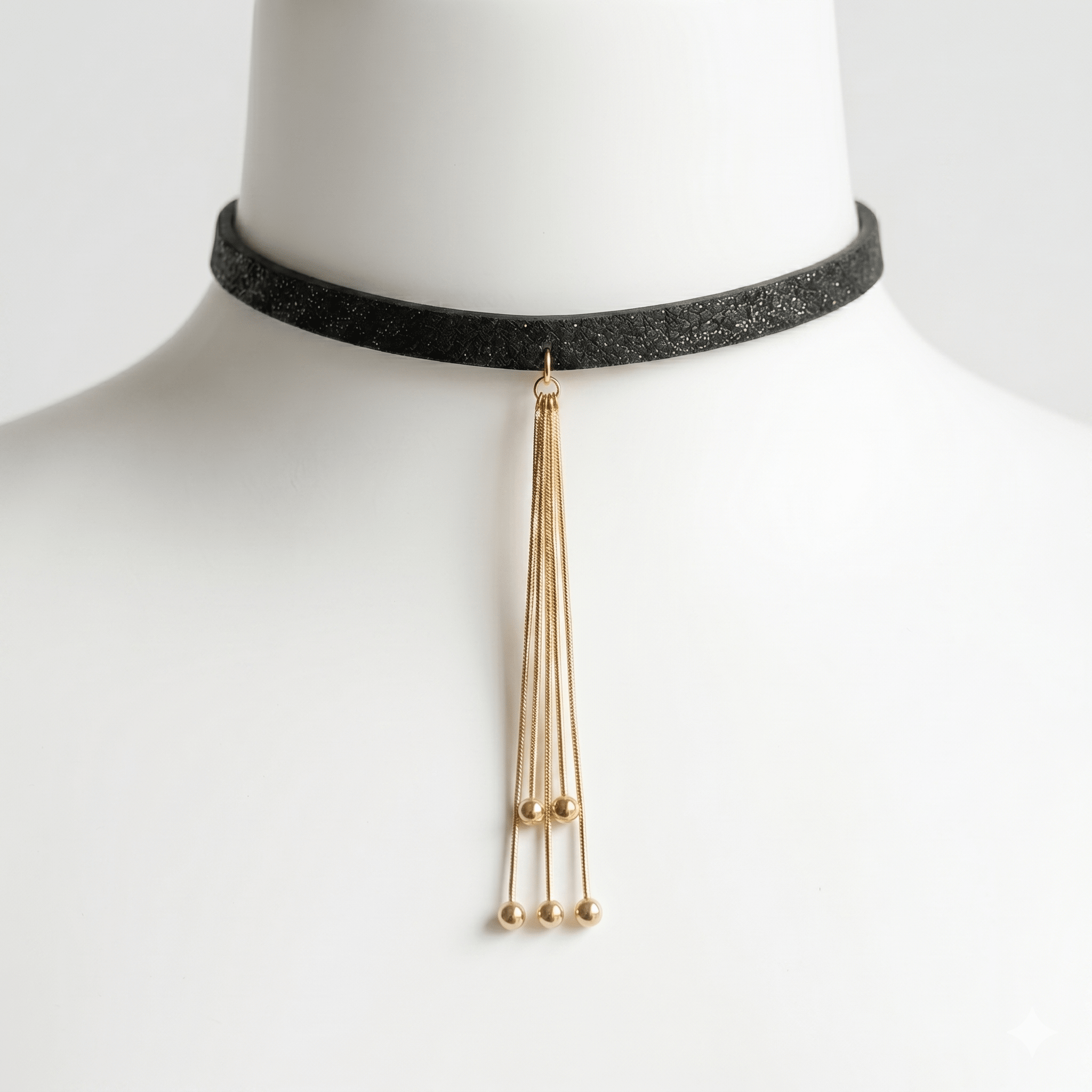 Gilded Void – Gold-Dusted Python Leather Choker with Lambskin Lining | Hushcrafts® - Hushcrafts LLC