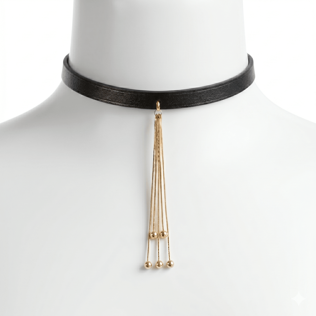 Gilded Void – Gold-Dusted Python Leather Choker with Lambskin Lining | Hushcrafts® - Hushcrafts LLC