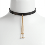 Gilded Void – Gold-Dusted Python Leather Choker with Lambskin Lining | Hushcrafts® - Hushcrafts LLC