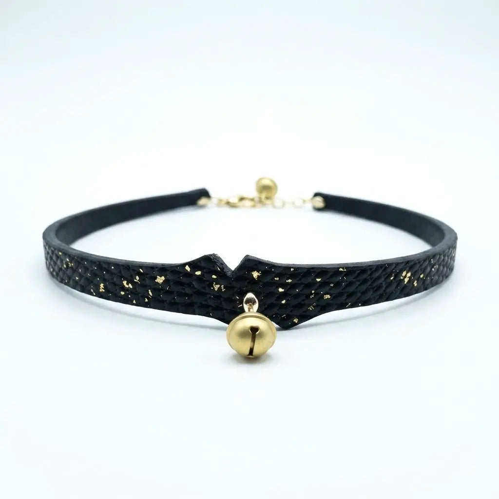 Gilded Whisper – Gold-Fleck Snakeskin Leather Anklet with Bell | Hushcrafts® - Hushcrafts LLC