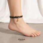 Gilded Whisper – Gold-Fleck Snakeskin Leather Anklet with Bell | Hushcrafts® - Hushcrafts LLC