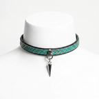 Glacial Choker – Sustainable Salmon Leather Choker with Spike Pendant | Hushcrafts® - Hushcrafts LLC