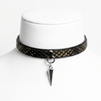 Glacial Choker – Sustainable Salmon Leather Choker with Spike Pendant | Hushcrafts® - Hushcrafts LLC