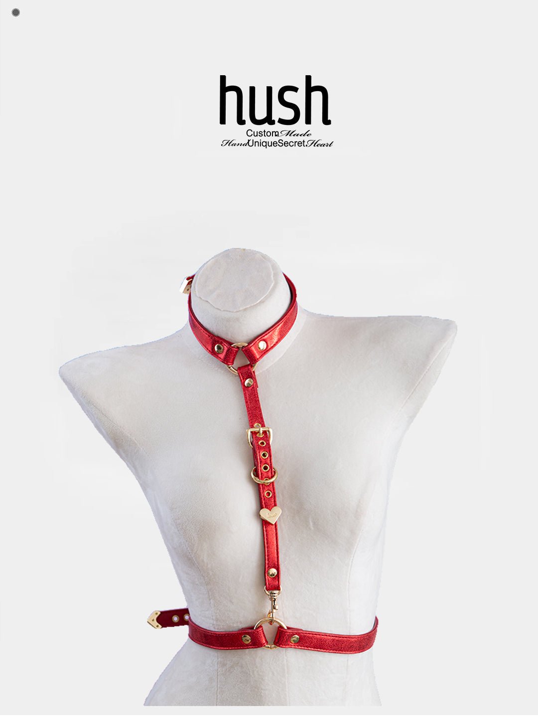 Gold Buckles Double Belt Harness, Vegan Leather Body Fashion Harness, Plus Size Harness for Women - Hush