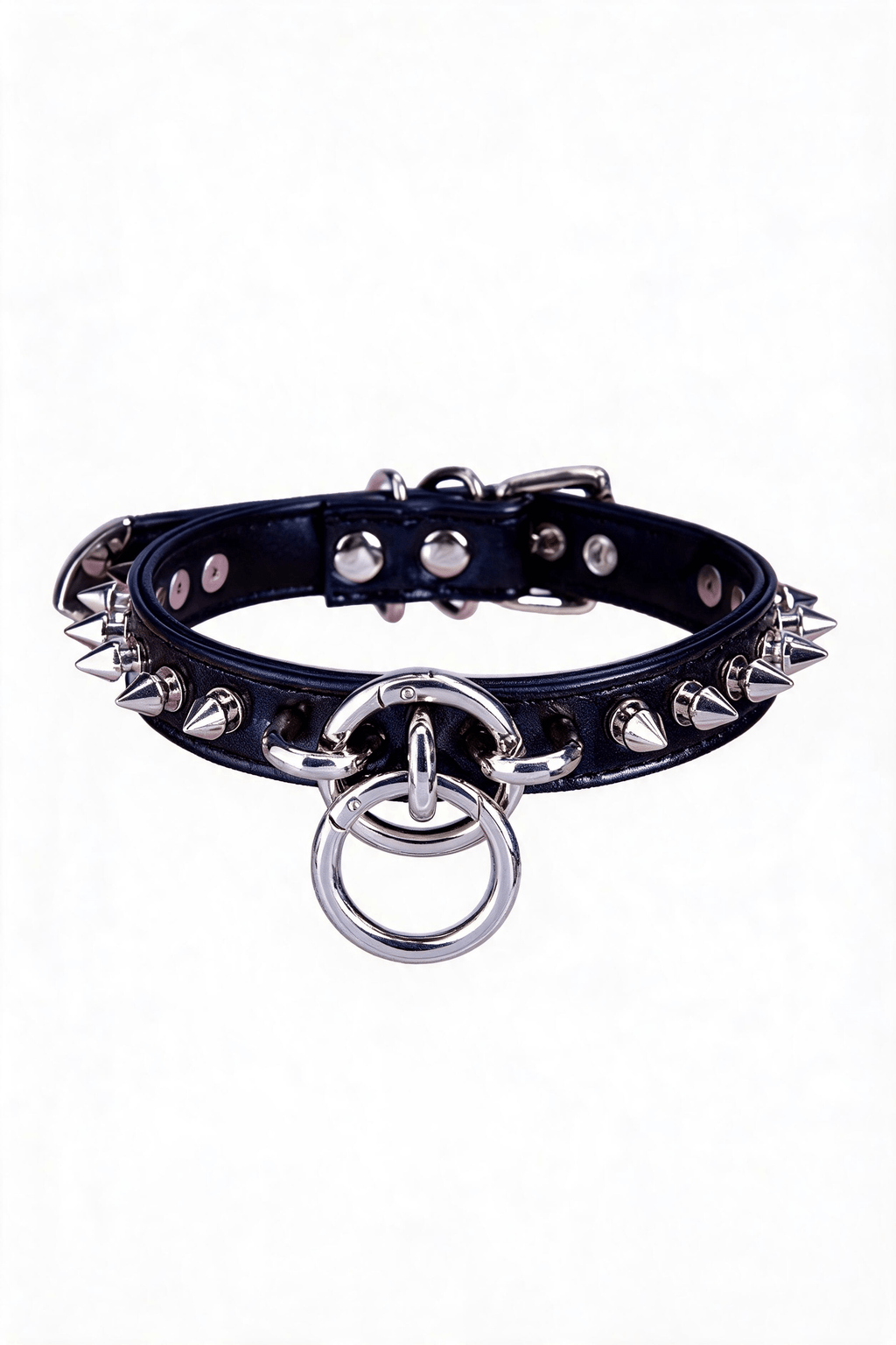 "Golden Rebel" Punk Leather Choker - Hushcrafts LLC