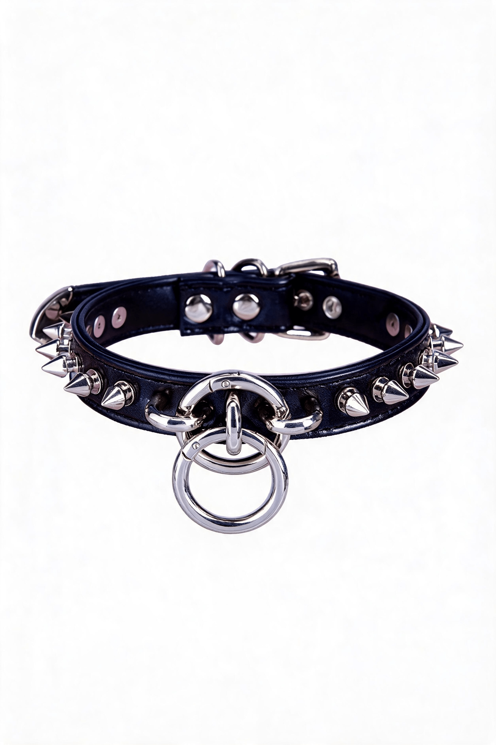 "Golden Rebel" Punk Leather Choker - Hushcrafts LLC