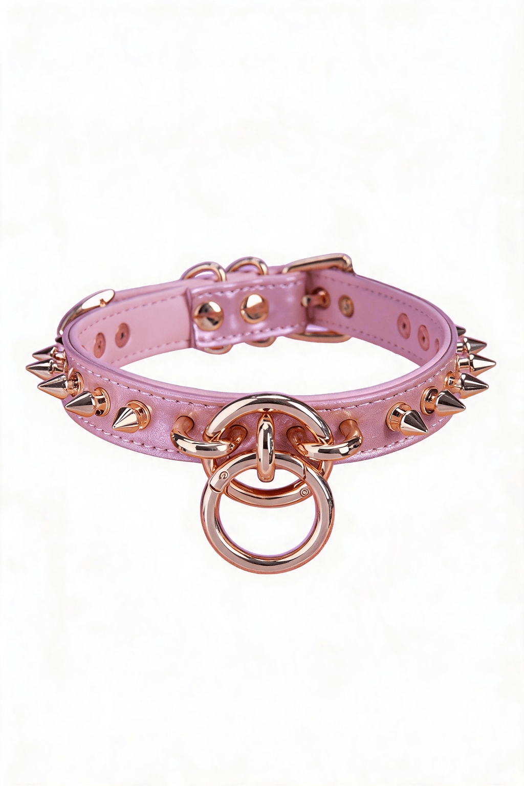 "Golden Rebel" Punk Leather Choker - Hushcrafts LLC