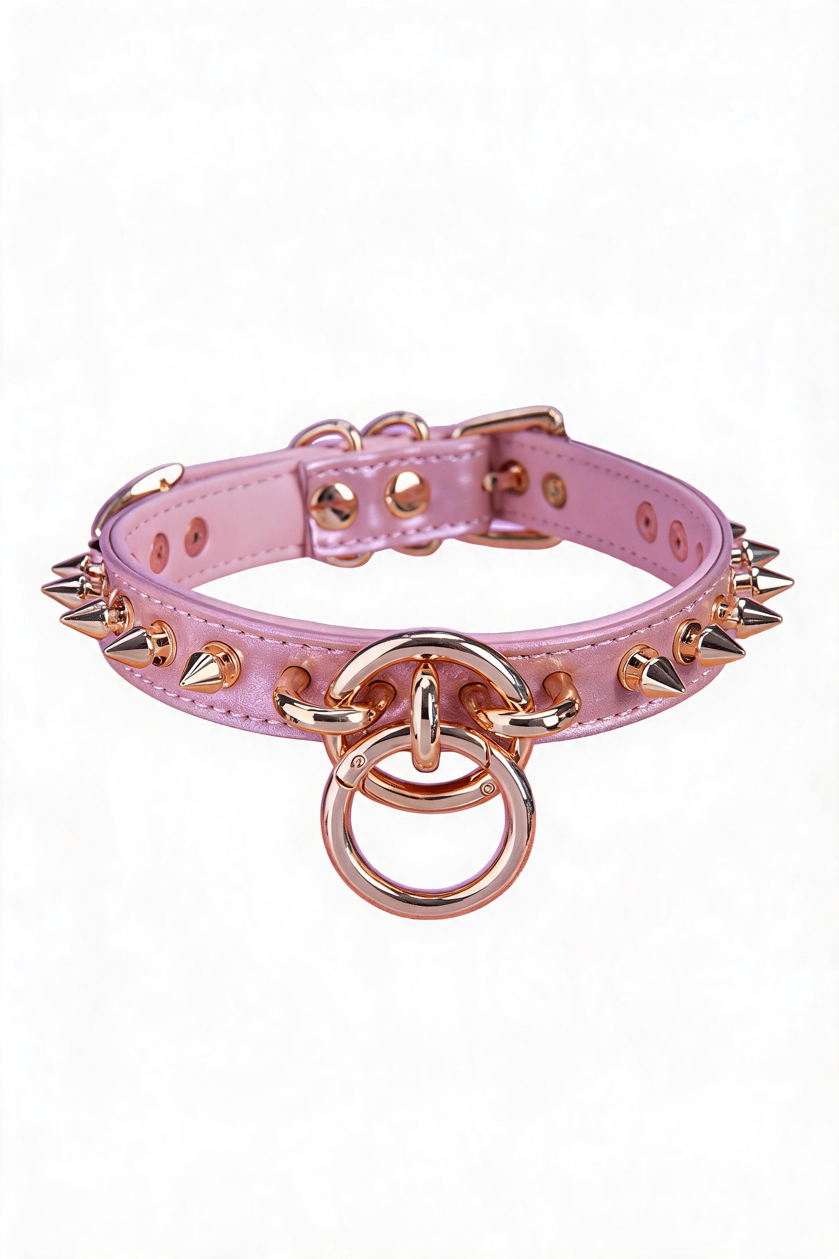 "Golden Rebel" Punk Leather Choker - Hushcrafts LLC