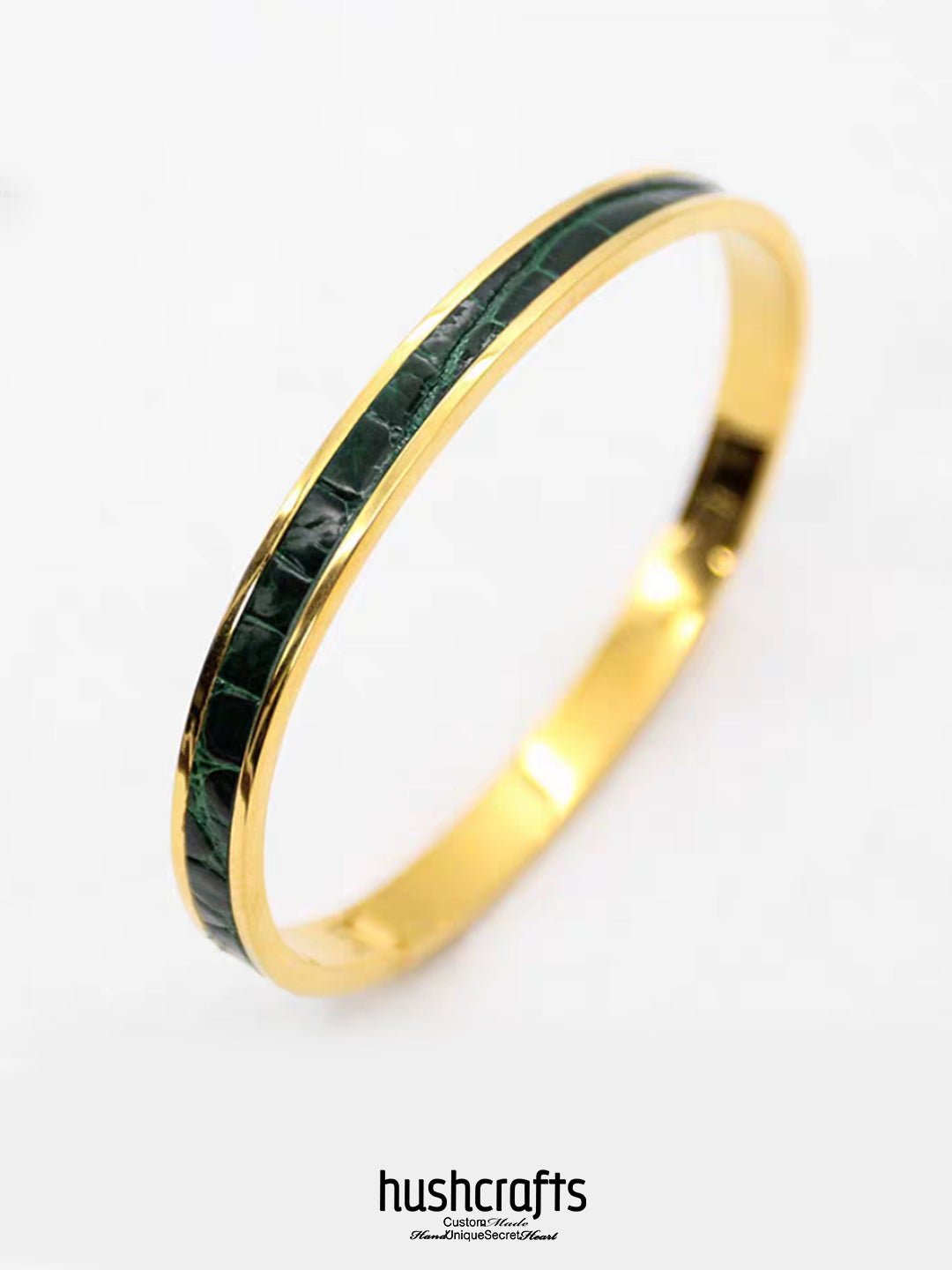 Golden Ripple Bangle - Alligator - hushcrafts