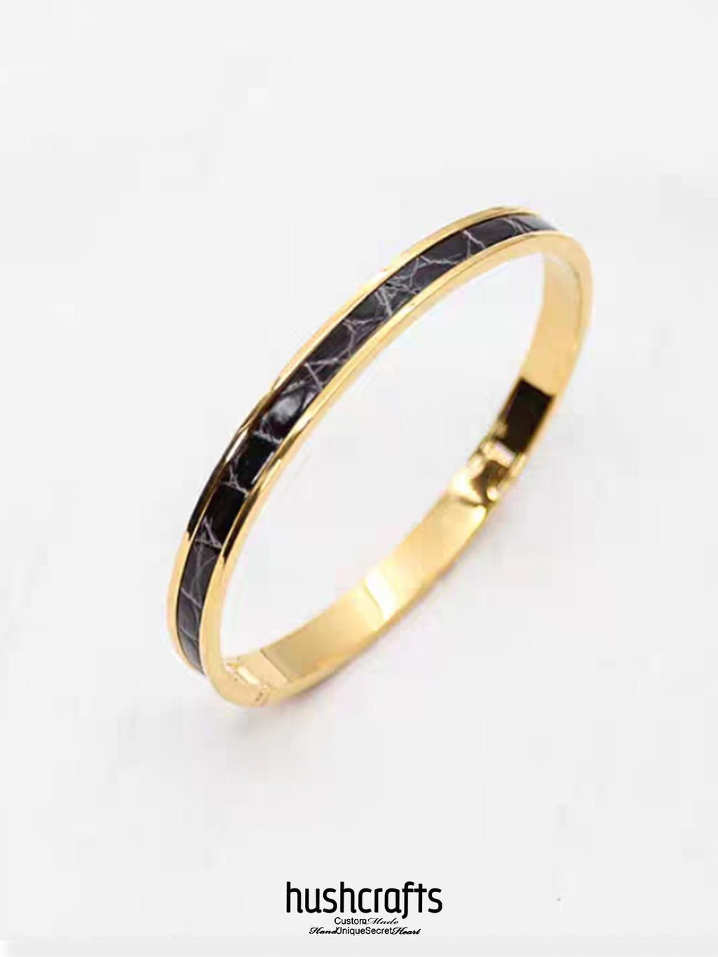 Golden Ripple Bangle - Alligator - hushcrafts