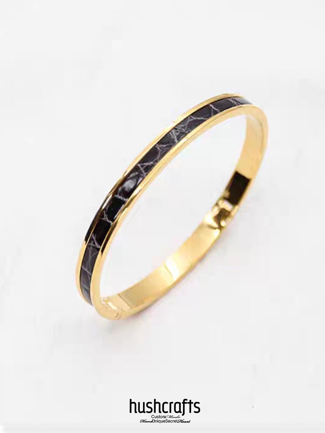 Golden Ripple Bangle - Alligator - hushcrafts