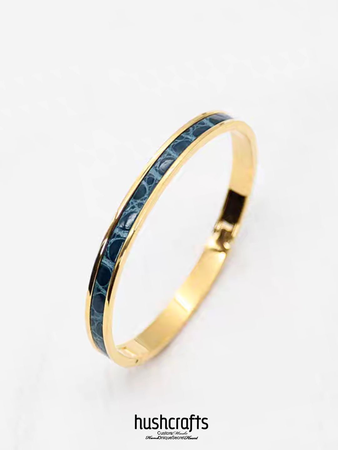 Golden Ripple Bangle - Alligator - hushcrafts