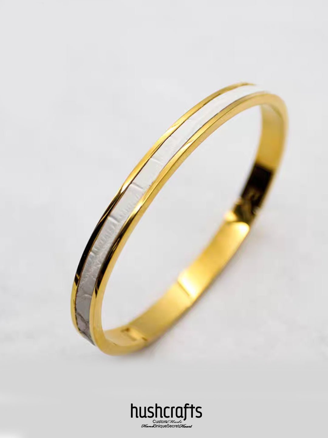 Golden Ripple Bangle - Alligator - hushcrafts