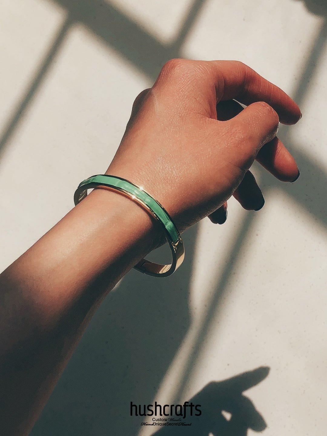 Golden Ripple Bangle - Alligator - hushcrafts