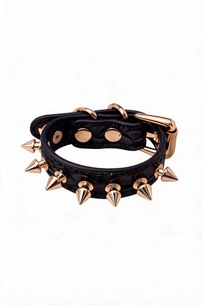 Bracelet en cuir « Golden Spike » Main Image