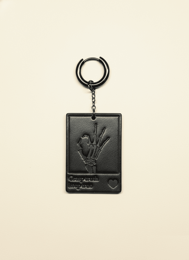 "Grasp Truth" Gothic Skeleton Hand Dangle Earrings Main Image