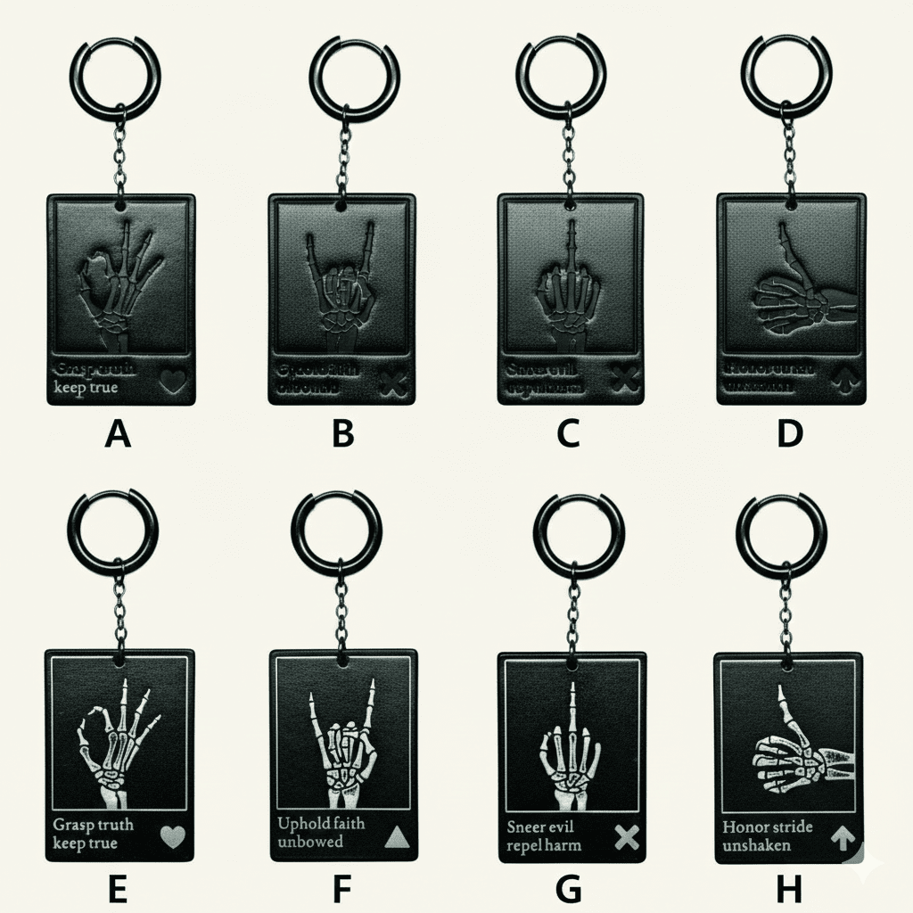 "Grasp Truth" Gothic Skeleton Hand Dangle Earrings - Hushcrafts LLC