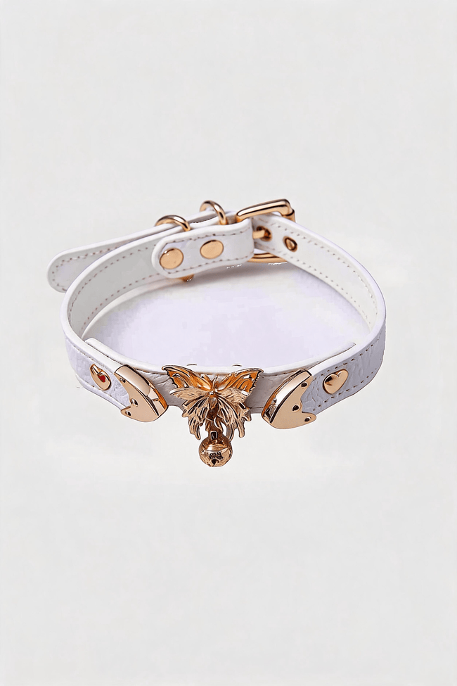 Collier ras du cou à breloques cœur et papillon Main Image