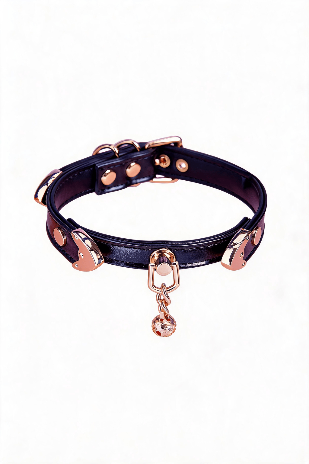 "Heart Echo"Leather Choker - Hushcrafts LLC