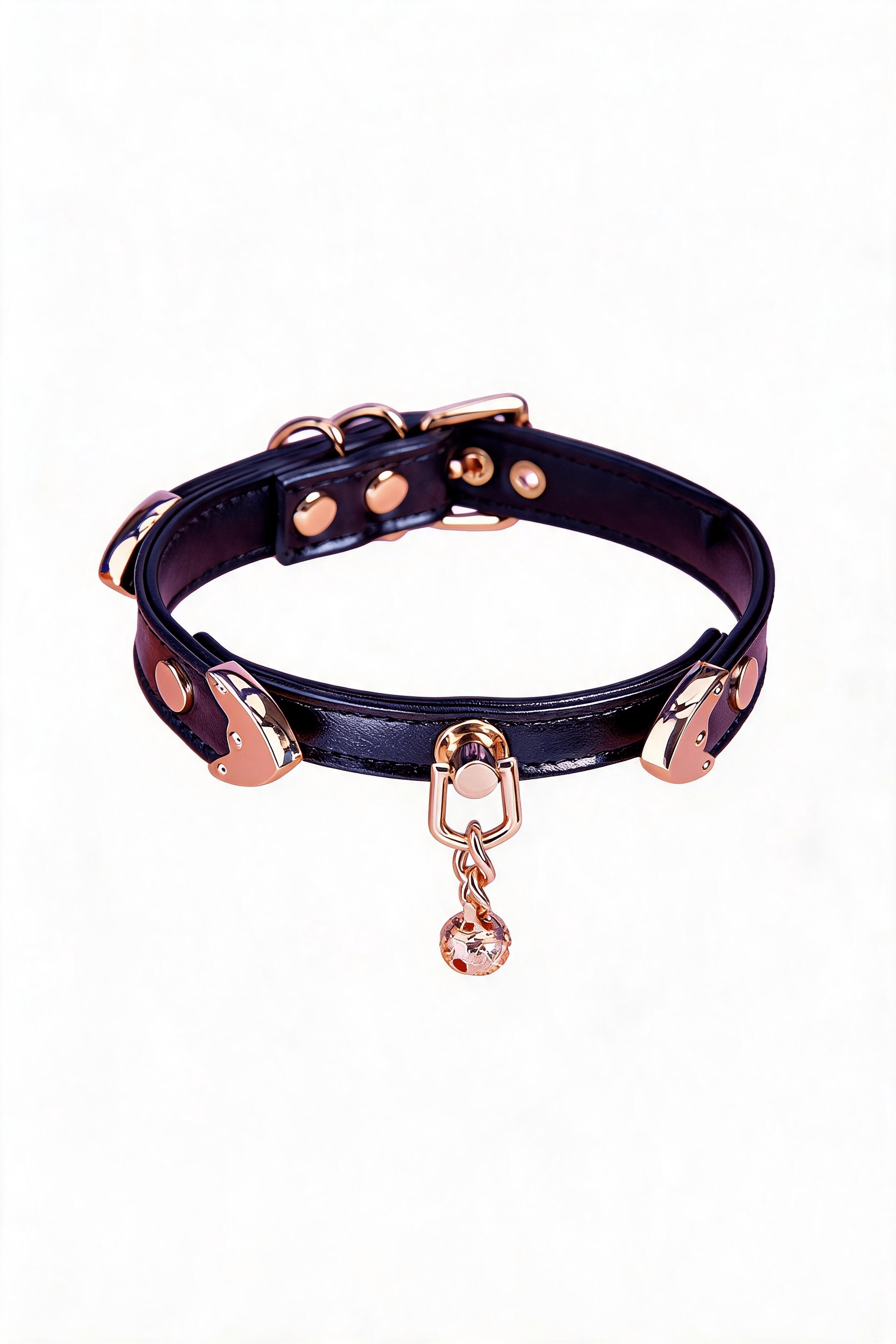 "Heart Echo"Leather Choker - Hushcrafts LLC