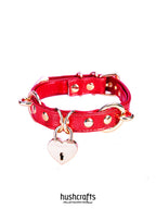 "Heartbound Charm" Leather Choker - hushcrafts
