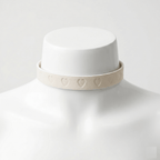 Heartline Elegance Collar – Veau Swift Leather Choker with Heart Carving & Zinc Alloy Buckle | Hushcrafts® - Hushcrafts LLC