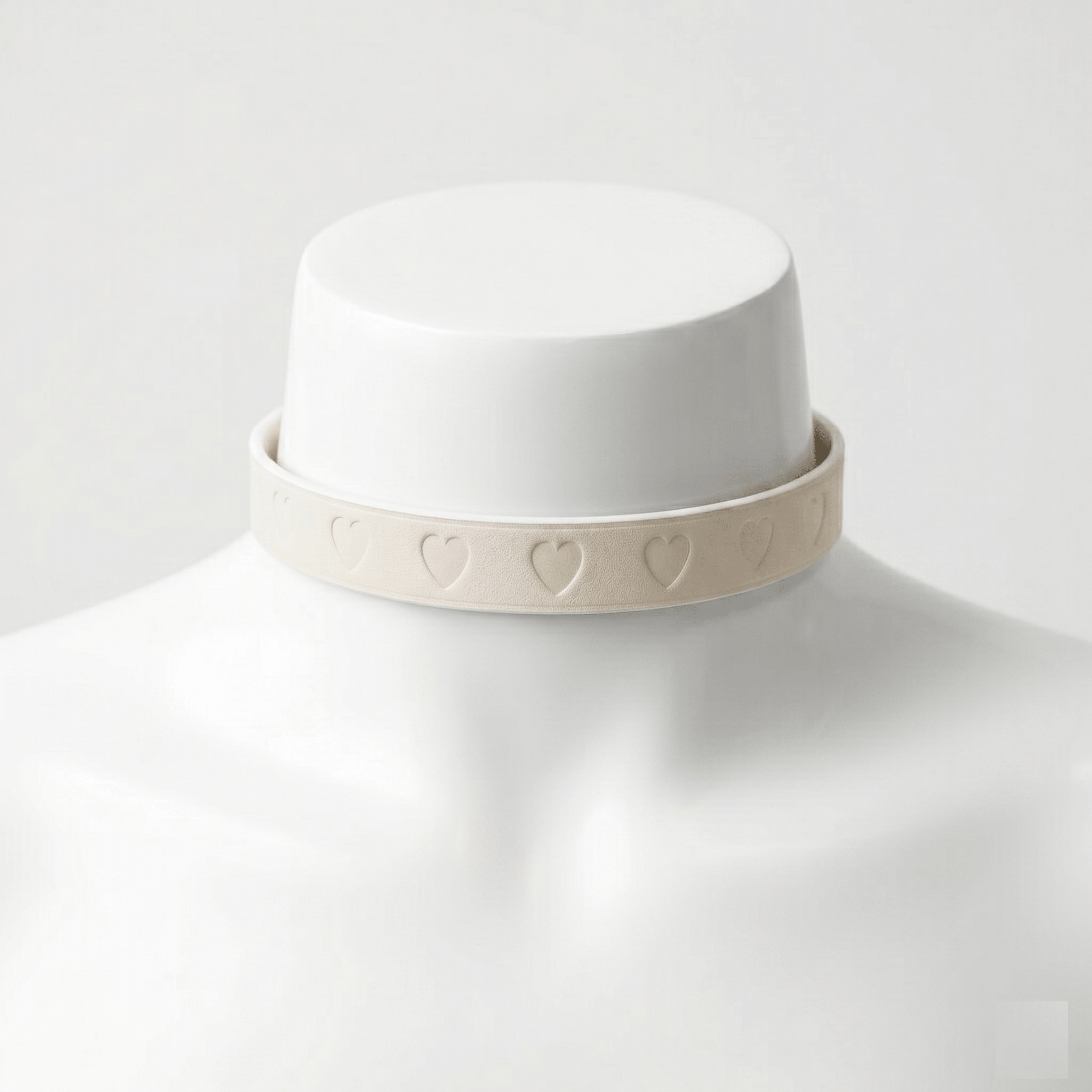 Heartline Elegance Collar – Veau Swift Leather Choker with Heart Carving & Zinc Alloy Buckle | Hushcrafts® - Hushcrafts LLC