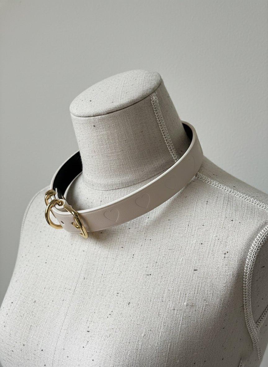 "Heartline Elegance" Leather Choker - Hushcrafts LLC