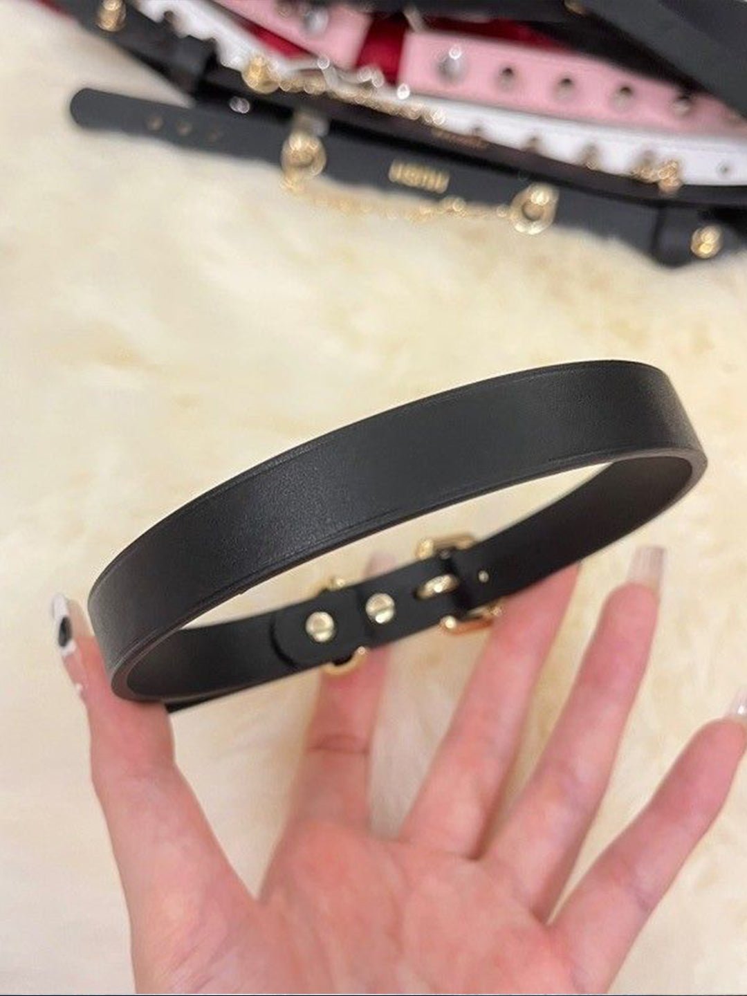 HUSH Basic Choker custom size women handmade choker with cowhide leather - Hush