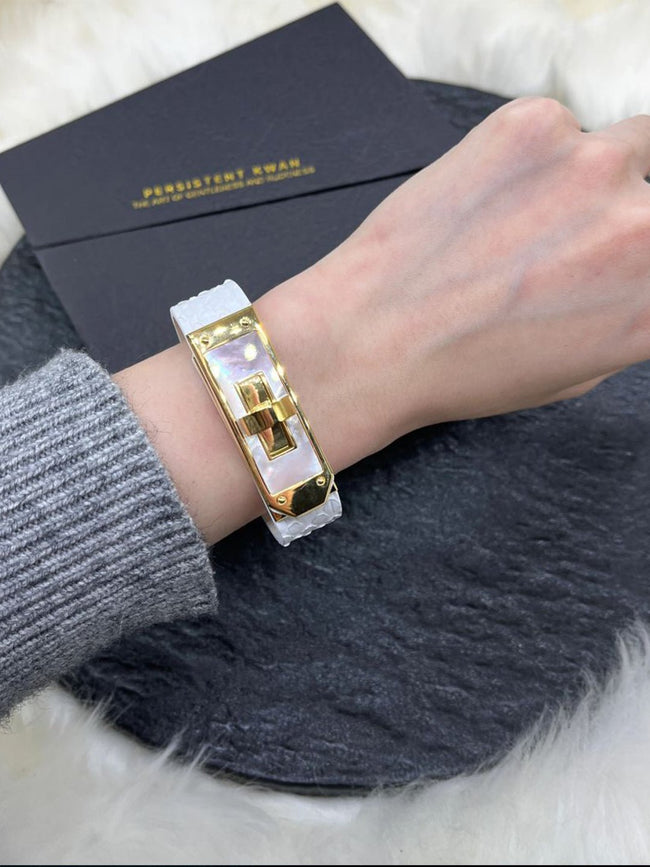 HUSH Dance bracelet Custom size women handmade bracelet with snakeskin leather - Hush Hover Image