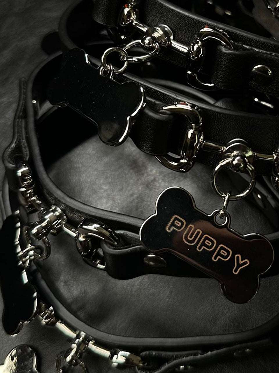 HUSH puppies Custom size women handmade choker with cowhide leather - Hush