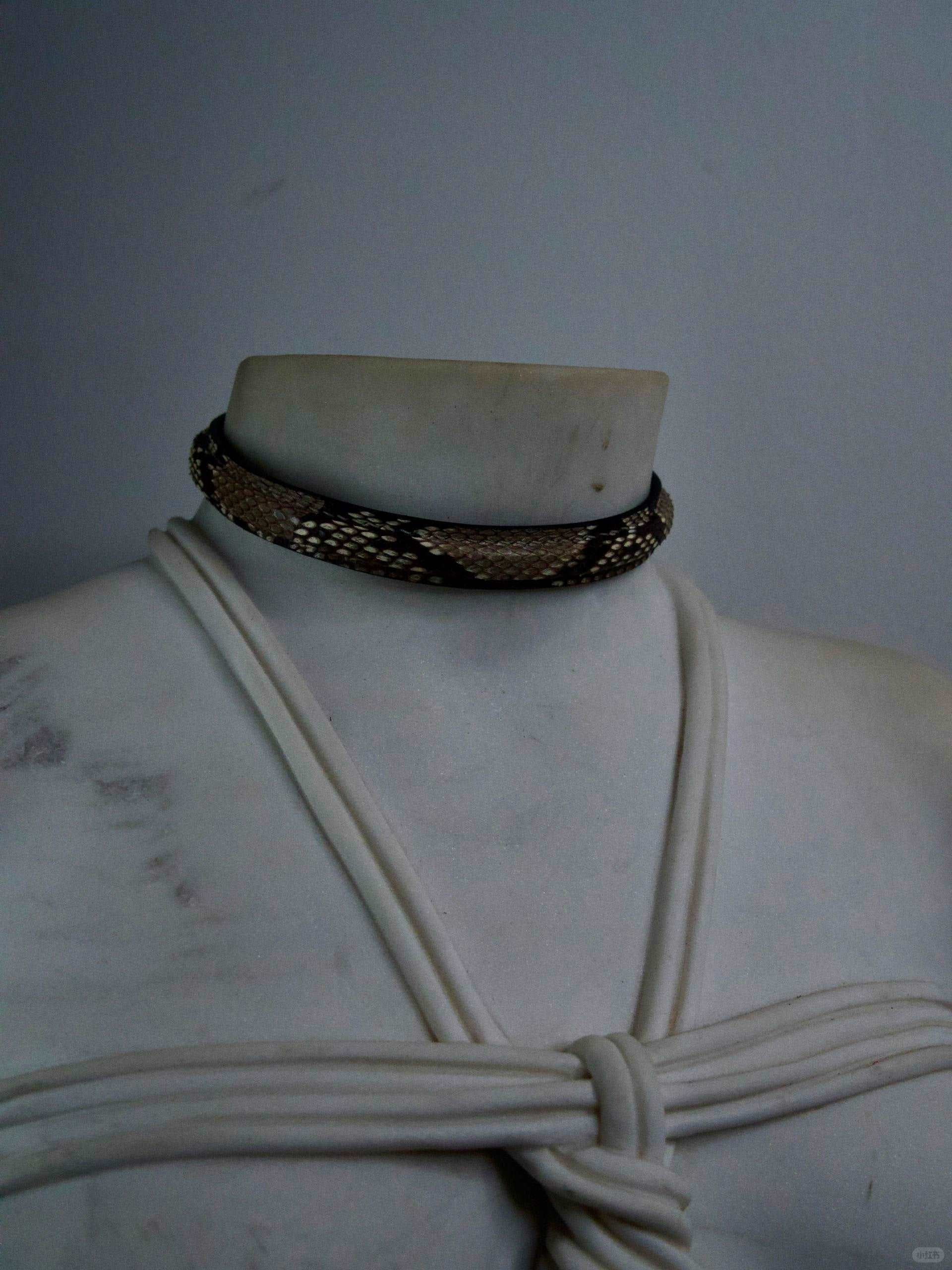 HUSH seven choker Custom size women handmade choker with snake skin leather - Hush