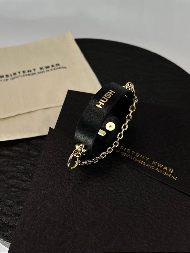 HUSH sin bracelet Custom size women handmade bracelet with cowhide leather - Hush Hover Image