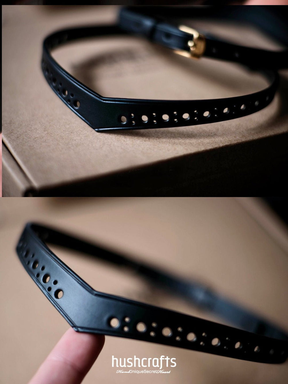 HushCrafts Adjustable V-Shape Leather Choker – Premium Quality, Comfortable and Stylish Fit