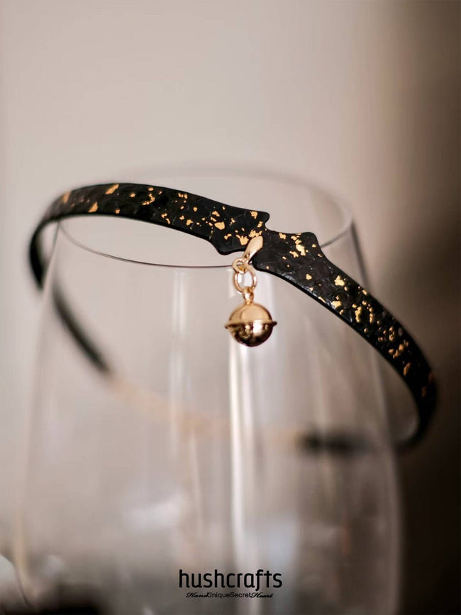 HushCrafts "Bells of Dawn" Leather Choker - hushcrafts Hover Image