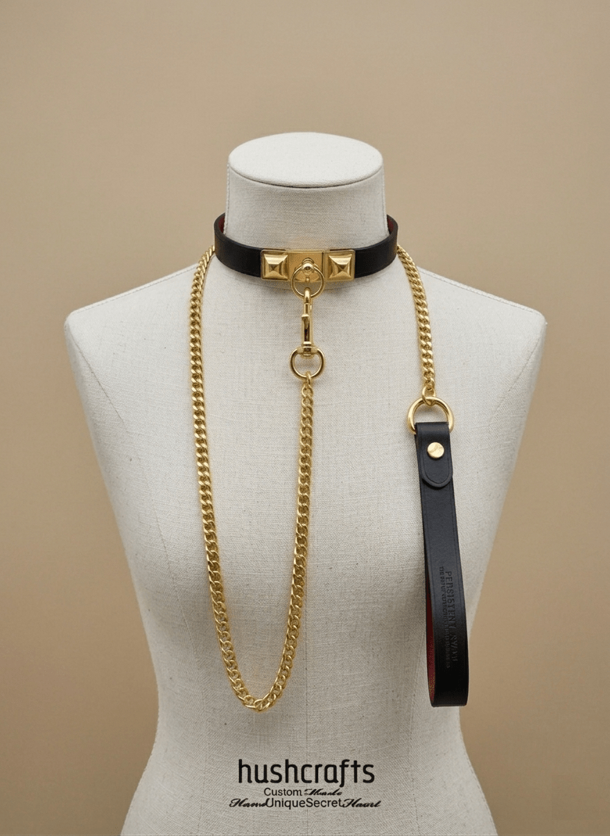 Hushcrafts® Collar - Kelly & Square Buckle "Lock" - Hushcrafts LLC