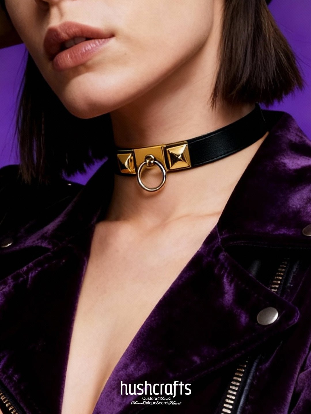Hushcrafts® Collar - Kelly & Square Buckle "Lock" - hushcrafts