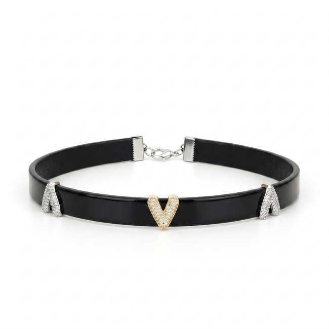 Hushcrafts® Sovereign Collar – Premium Leather Choker with Lambskin Lining - Hushcrafts LLC Hover Image