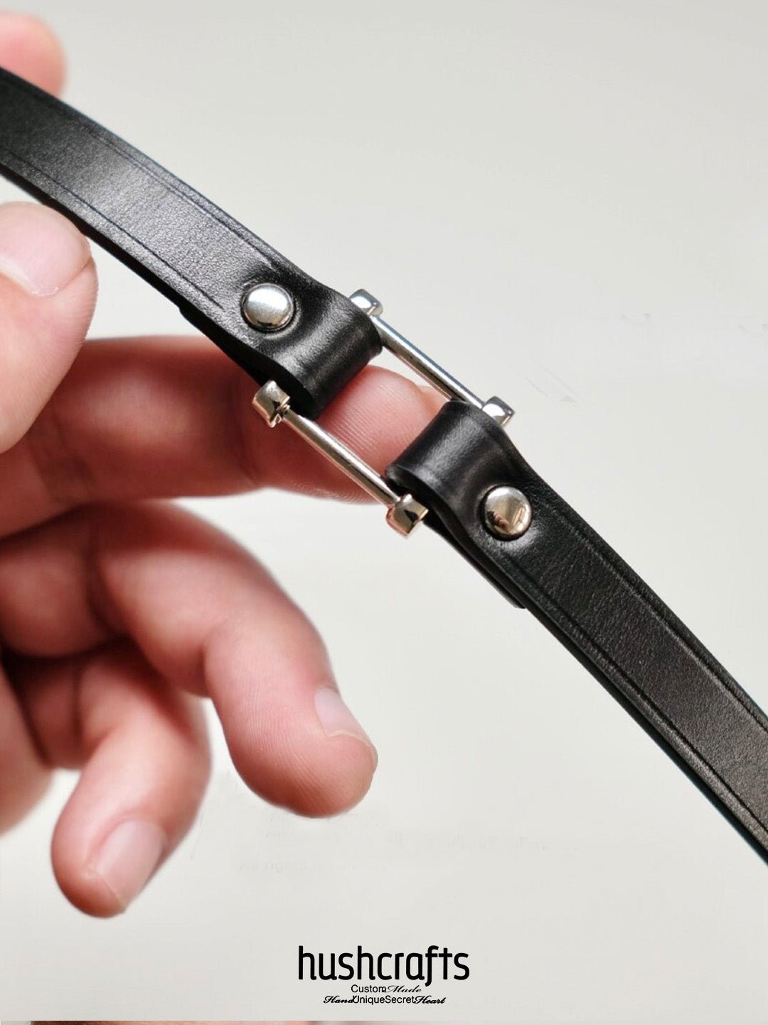 HushCrafts SquareBound Leather Day Collar - hushcrafts